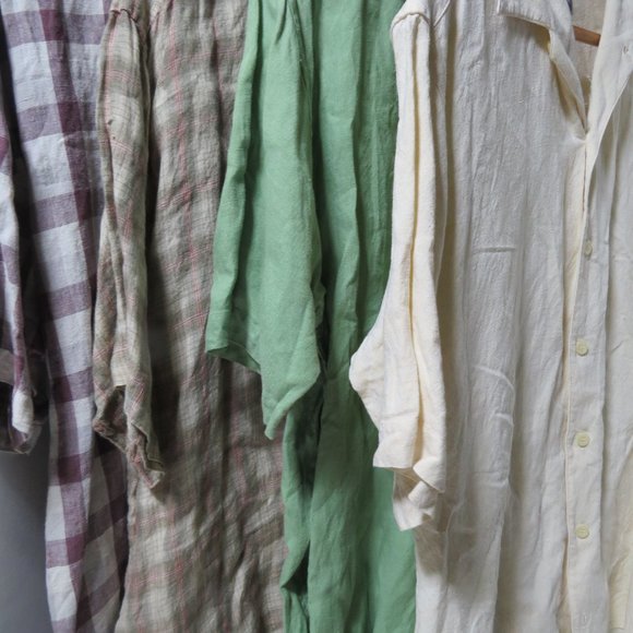 Men's Linen Shirt Lot, VTG, sz L  631 - Picture 8 of 14